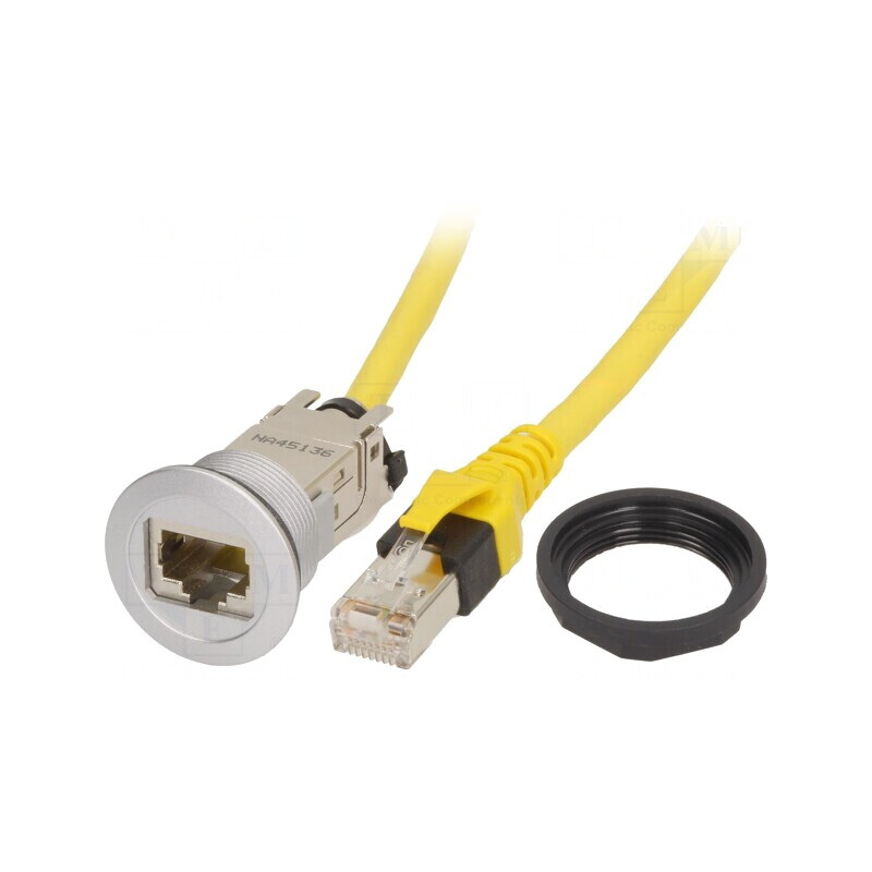 Soclu RJ45 22mm IP20 Argintiu | Electronic-mag.ro | Componente Electronice