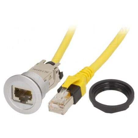Soclu RJ45 22mm IP20 Argintiu | Electronic-mag.ro | Componente Electronice