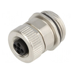Soclu M12 4 Pin Mamă Panou IP67 T-Power | Electronic-mag.ro | Componente Electronice