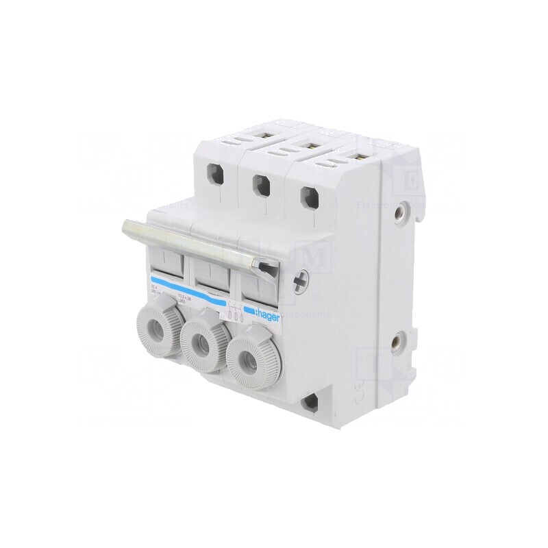 Separator cu Fuzibil 10x38mm pentru Șină DIN 20A 400V 3 Poli | Electronic-mag.ro | Componente Electronice