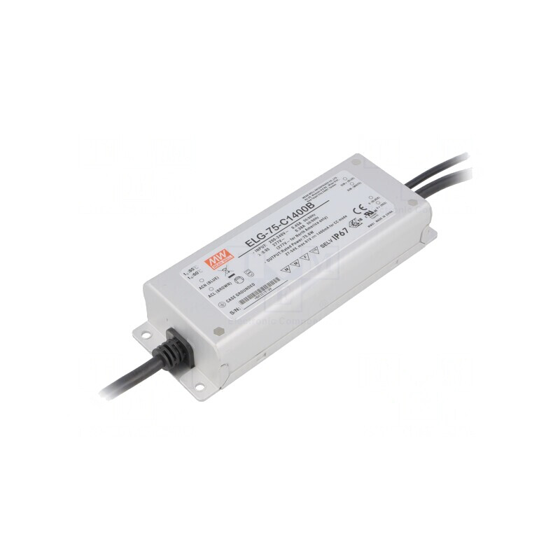 Alimentator LED 75W 27-54V 1400mA 180-295VAC ELG-75-C1400B | Electronic-mag.ro | Componente Electronice Alimentator LED 75W 27-54V 1400mA 180-295VAC ELG-75-C1400B | Electronic-mag.ro | Componente Electronice