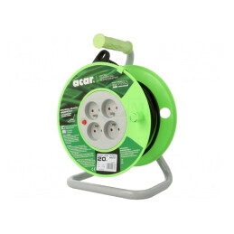 Prelungitor Bobinat 4 Prize PVC Negru 20m 3x1mm2 | Electronic-mag.ro | Componente Electronice