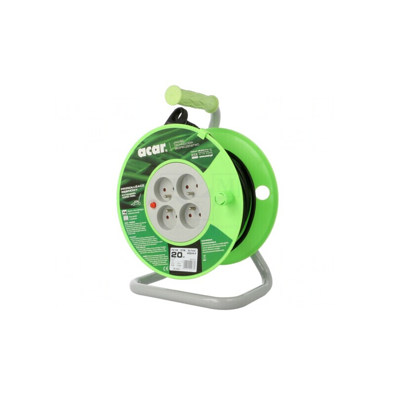 Prelungitor Bobinat 4 Prize PVC Negru 20m 3x1mm2 | Electronic-mag.ro | Componente Electronice