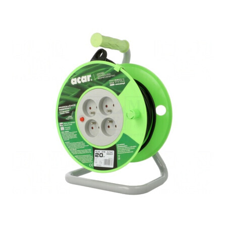 Prelungitor Bobinat 4 Prize PVC Negru 20m 3x1mm2 | Electronic-mag.ro | Componente Electronice