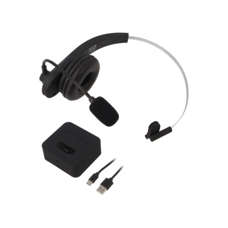 Căști wireless cu microfon USB-C Negre BT0059 | Electronic-mag.ro | Componente Electronice