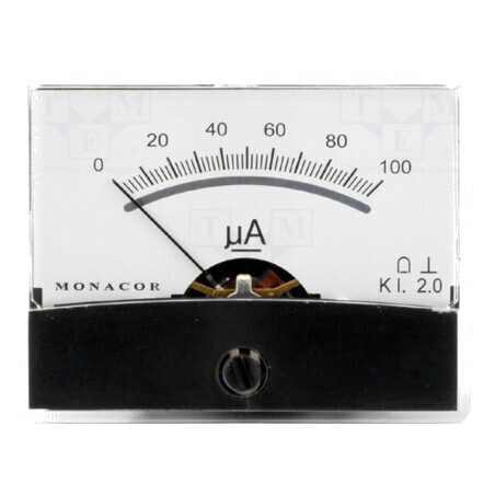 Ampermetru Pe Panou 0-100uA Clasa 2 Rezistenta 1kΩ | Electronic-mag.ro | Componente Electronice