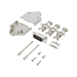 Conector D-Sub 15-Pin Tătic Drept cu Șuruburi pe Cablu | Electronic-mag.ro | Componente Electronice