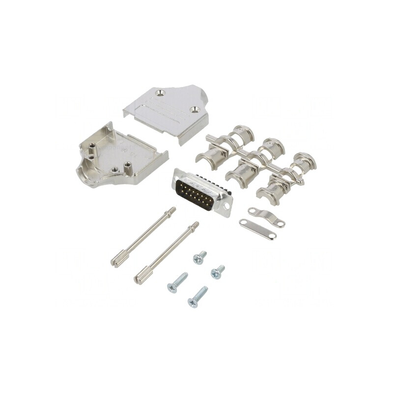 Conector D-Sub 15-Pin Tătic Drept cu Șuruburi pe Cablu | Electronic-mag.ro | Componente Electronice