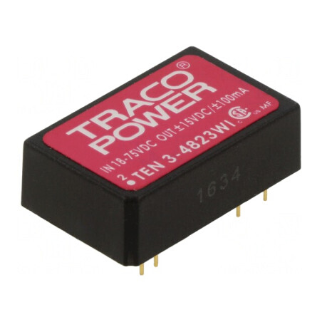 Convertor DC/DC 3W 18-75V la 15V/-15V TEN 3-4823WI | Electronic-mag.ro | Componente Electronice