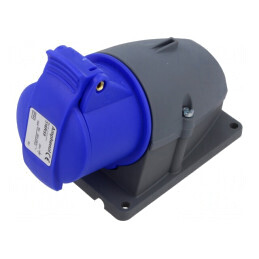 Conector Alimentare AC Trifazat IP44 Soclu Mamă în Unghi | Electronic-mag.ro | Componente Electronice