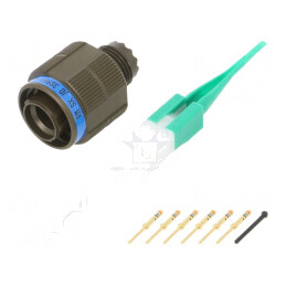 Conector militar 9mm Series III oliv