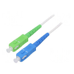 Patch cord fibră OS2 SC/APC-SC/UPC 20m alb LSZH