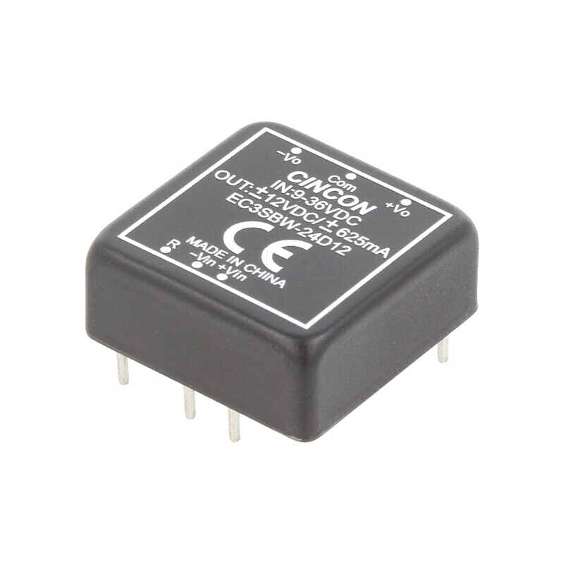 Convertor DC/DC 15W 9-36V la 12V/-12V THT EC3SBW-24D12 | Electronic-mag.ro | Componente Electronice Convertor DC/DC 15W 9-36V la 12V/-12V THT EC3SBW-24D12 | Electronic-mag.ro | Componente Electronice