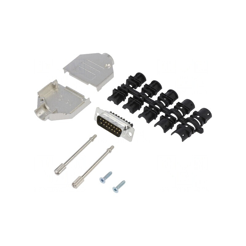 Conector D-Sub 15-Pin Tată Drept Cu Șurub Pe Cablu | Electronic-mag.ro | Componente Electronice