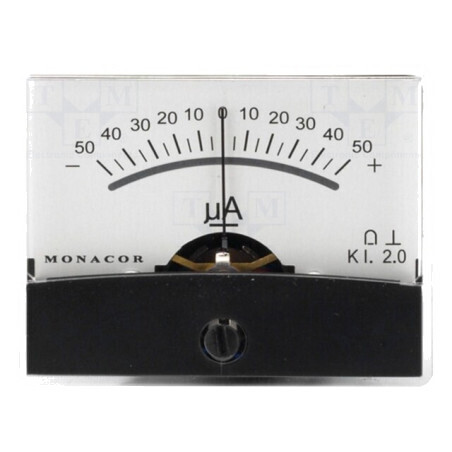 Ampermetru pe panou I DC -50÷50uA Clasa 2 Rezist.int 1,9kΩ PM-2 | Electronic-mag.ro | Componente Electronice