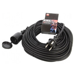 Prelungitor alimentare 30m negru 10A | Electronic-mag.ro | Componente Electronice