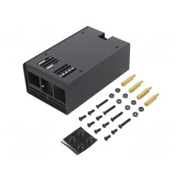 Carcasă oțel neagră pentru Raspberry Pi 4 B | Electronic-mag.ro | Componente Electronice