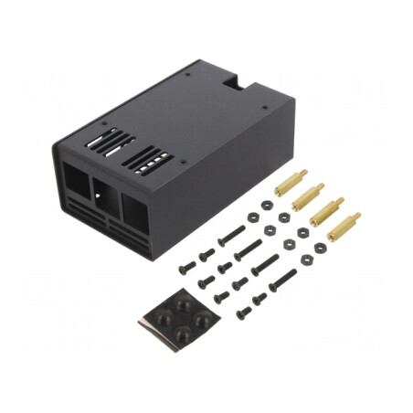 Carcasă oțel neagră pentru Raspberry Pi 4 B | Electronic-mag.ro | Componente Electronice