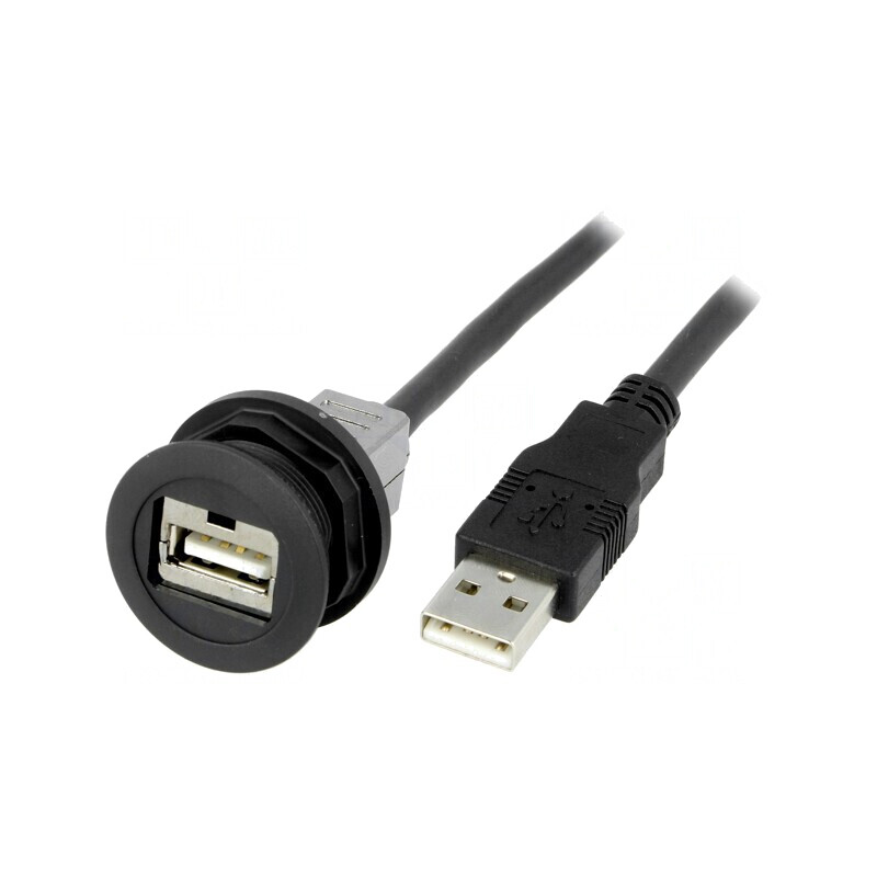 Soclu USB Ø22mm IP20 neagră 1m | Electronic-mag.ro | Componente Electronice Soclu USB Ø22mm IP20 neagră 1m | Electronic-mag.ro | Componente Electronice