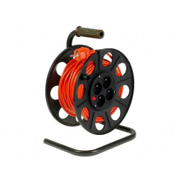 Prelungitor Electric Bobinat 4 Prize PVC Portocaliu 15m | Electronic-mag.ro | Componente Electronice