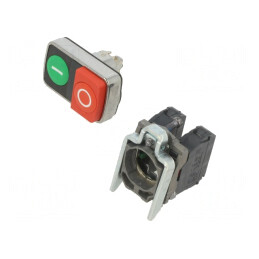 Comutator dublu 22mm roșu/verde 1 NC NO | Electronic-mag.ro | Componente Electronice
