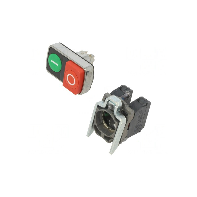 Comutator dublu 22mm roșu/verde 1 NC NO | Electronic-mag.ro | Componente Electronice