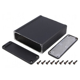 Carcasă aluminiu neagră IP54 104x120x32mm | Electronic-mag.ro | Componente Electronice