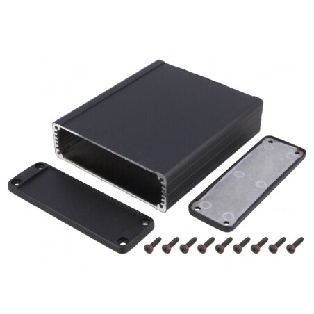 Carcasă aluminiu neagră IP54 104x120x32mm | Electronic-mag.ro | Componente Electronice