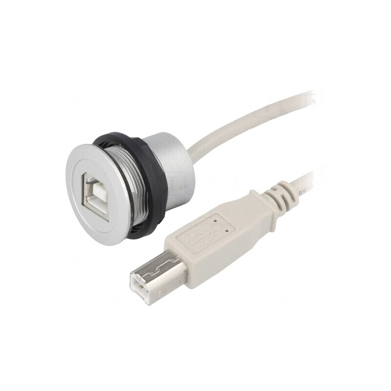 Soclu USB Ø22mm IP20 Argintiu 25÷70°C | Electronic-mag.ro | Componente Electronice