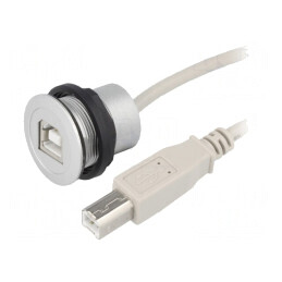 Soclu USB Ø22mm IP20 Argintiu 25÷70°C | Electronic-mag.ro | Componente Electronice