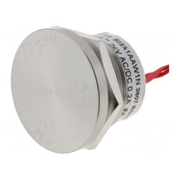 Comutator: piezoelectric | Poz: 2 | SPST-NO | 0,2A/24VDC | IP68 | Ø22mm | PBA R2 AF 0000