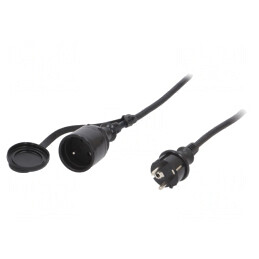 Prelungitor Alimentare 20m 16A Negru | Electronic-mag.ro | Componente Electronice