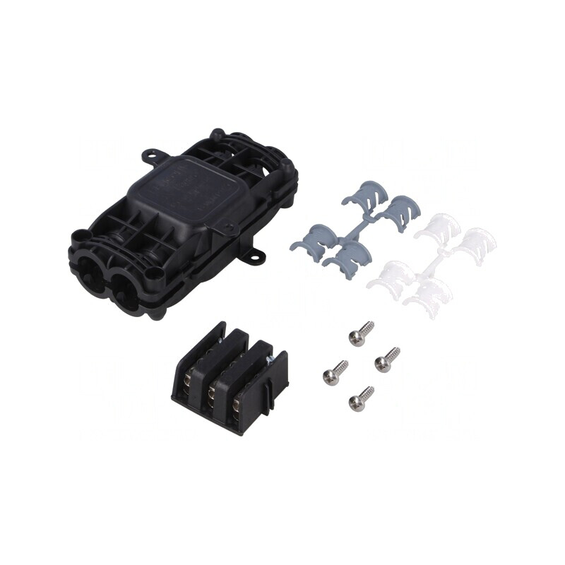 Mufă cu Gel RELICON Poliamidă IP68 Neagră 138mm x 78mm | Electronic-mag.ro | Componente Electronice
