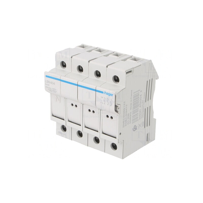 Separator cu Fuzibil 25A 400V 4 Poli pentru Șină DIN | Electronic-mag.ro | Componente Electronice