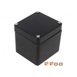 Carcasă Universală Poliester 75x81x75mm Negru | Electronic-mag.ro | Componente Electronice