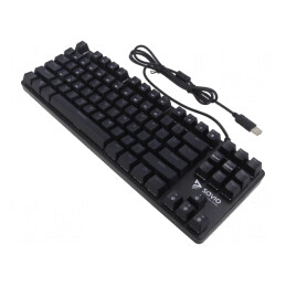 Tastatură USB Neagră/Albastră cu Cablu 1.8m US Layout | Electronic-mag.ro | Componente Electronice