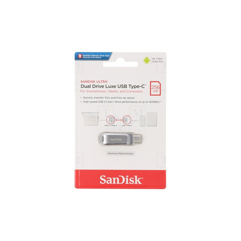 Pendrive USB 3.1 256GB Dual USB-A/USB-C 150MB/s | Electronic-mag.ro | Componente Electronice