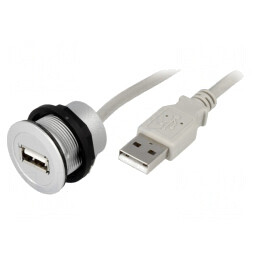 Soclu USB Har-Port Ø22mm Argintiu IP20