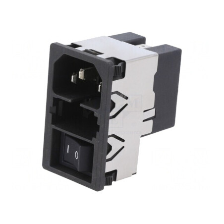 Conector Alimentare AC Soclu Tată 4A 250VAC IEC 60320 KMF | Electronic-mag.ro | Componente Electronice