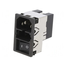 Conector de Alimentare AC Soclu Tată 6A 250VAC IEC 60320 KMF | Electronic-mag.ro | Componente Electronice