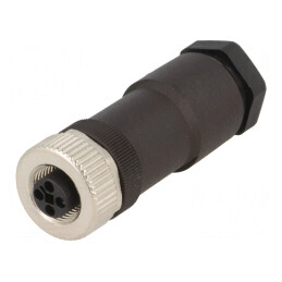 Mufă M12 4-PIN Mamă pe Cablu Terminal cu Șurub | Electronic-mag.ro | Componente Electronice