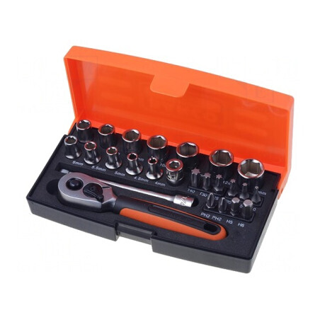 Set Chei Tubulare Hexagonale din Oțel Aliat 25 Buc. | Electronic-mag.ro | Componente Electronice