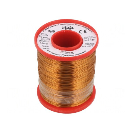 Sârmă Bobină Emailată 0.6mm 1kg Cu | Electronic-mag.ro | Componente Electronice