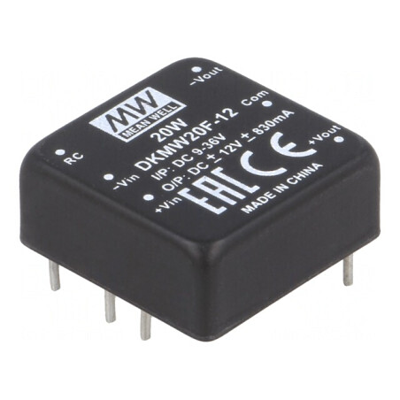 Convertor DC/DC 20W 9-36V la 12V/-12V THT | Electronic-mag.ro | Componente Electronice