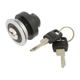 Comutator rotativ cu cheie 22mm IP65 2 poziții | Electronic-mag.ro | Componente Electronice