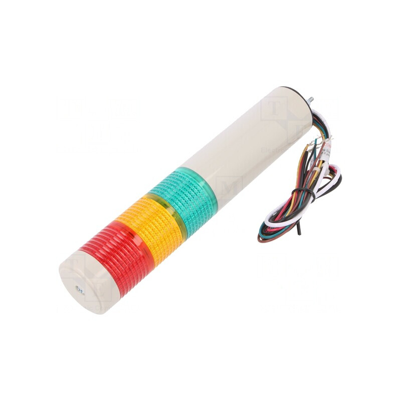 Coloană de semnalizare LED roşu/ambră/verde 24V | Electronic-mag.ro | Componente Electronice