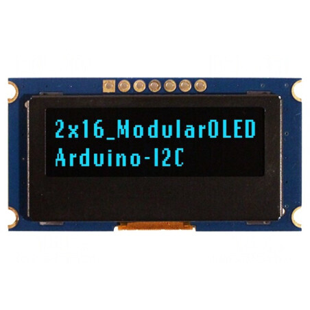 Afișaj OLED Alfanumeric 16x2 Albastru 49,2x25,7x4,5mm | Electronic-mag.ro | Componente Electronice