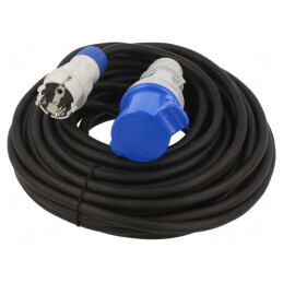 Prelungitor Alimentare 10m Negru 16A 3x2,5mm2 | Electronic-mag.ro | Componente Electronice