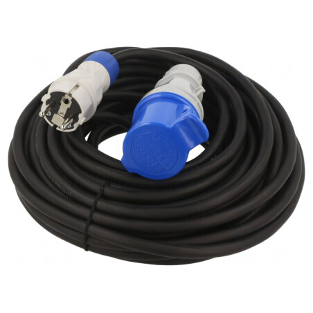 Prelungitor Alimentare 10m Negru 16A 3x2,5mm2 | Electronic-mag.ro | Componente Electronice