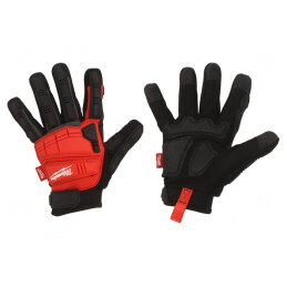 Mănuși de protecție negre/roșii, mărimea L